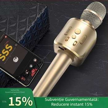 Set microfon karaoke și difuzor pentru telefoane mobile; microfon karaoke pentru telefon mobil; polaritate supercardioidă; raport SNR ≥70 dB; fără baterie încorporată