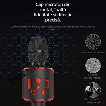 Set microfon karaoke și difuzor pentru telefoane mobile; microfon karaoke pentru telefon mobil; polaritate supercardioidă; raport SNR ≥70 dB; fără baterie încorporată