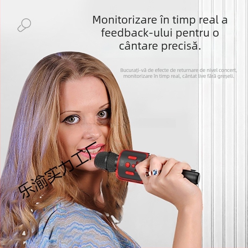Set microfon karaoke și difuzor pentru telefoane mobile; microfon karaoke pentru telefon mobil; polaritate supercardioidă; raport SNR ≥70 dB; fără baterie încorporată