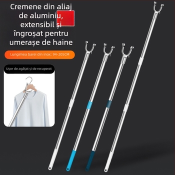 Tijiajing bară metalică extensibilă pentru uscat haine pentru balcon, stil modern minimalist