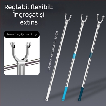 Tijiajing bară metalică extensibilă pentru uscat haine pentru balcon, stil modern minimalist