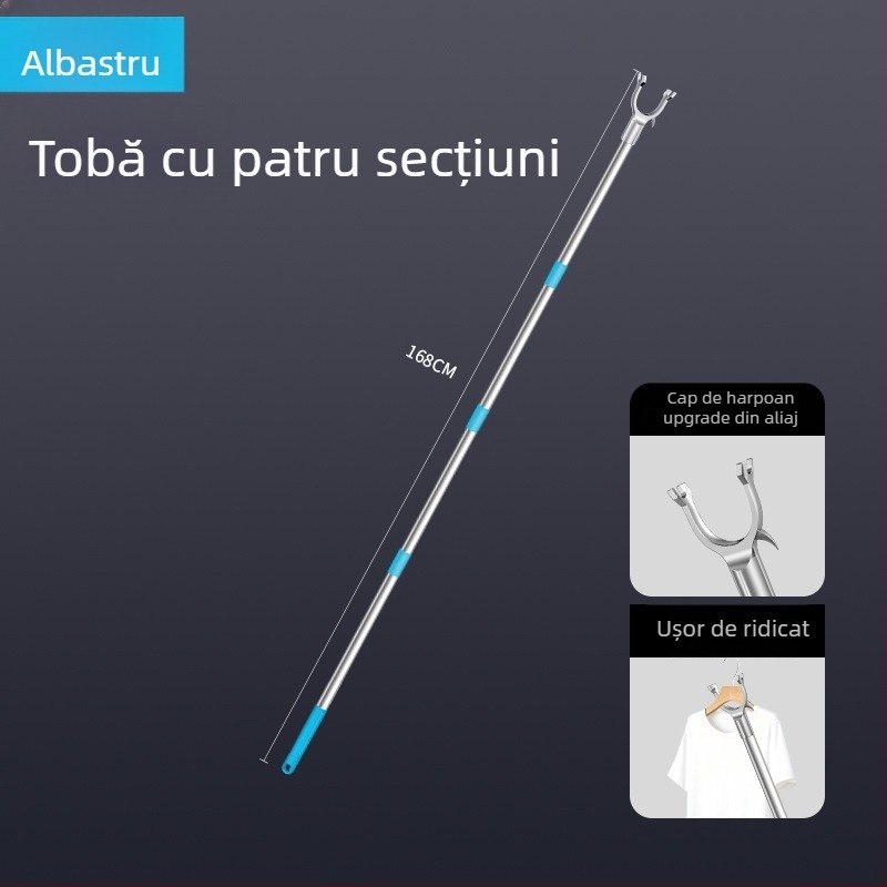 Tijiajing bară metalică extensibilă pentru uscat haine pentru balcon, stil modern minimalist