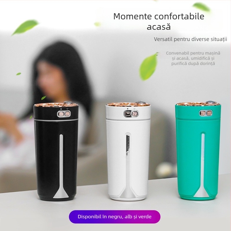 Umidificator auto și pulverizator de parfum, material ABS, alimentare 5V, putere 2W, compatibilitate universală, acoperire până la 10 m²