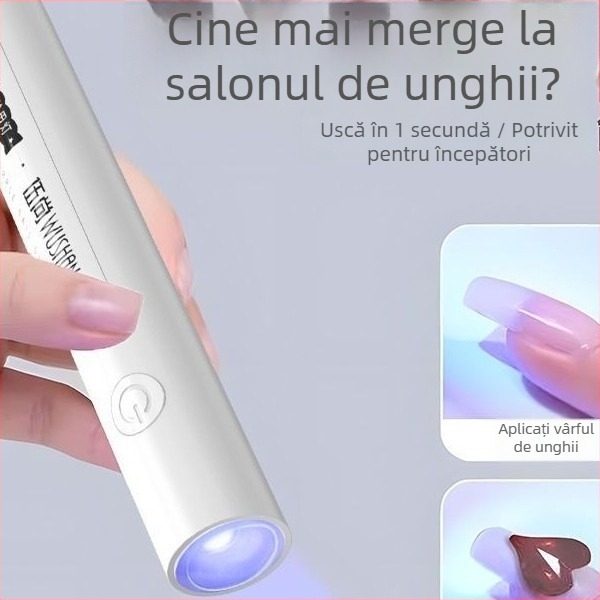 Lampă de unghii manuală pentru artă cu alimentare reîncărcabilă, afișaj digital inteligent, LED de înaltă putere, uscare rapidă în 10 secunde, lampă compactă de polimerizare