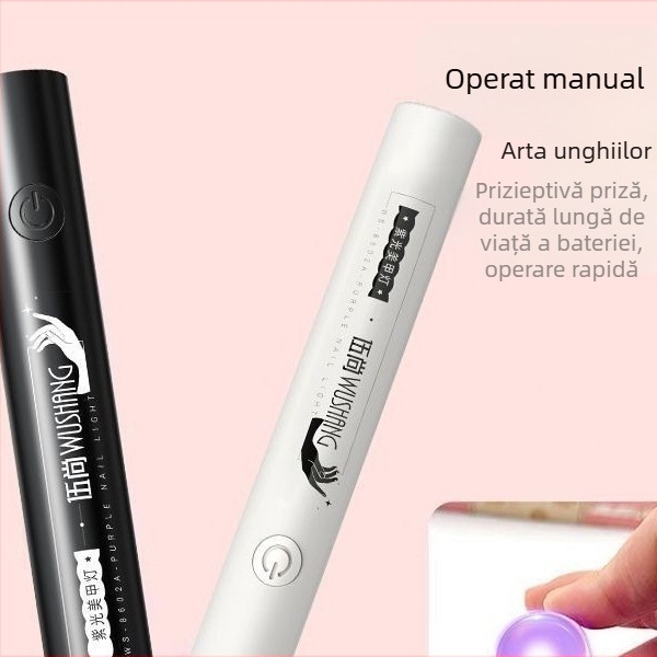 Lampă de unghii manuală pentru artă cu alimentare reîncărcabilă, afișaj digital inteligent, LED de înaltă putere, uscare rapidă în 10 secunde, lampă compactă de polimerizare