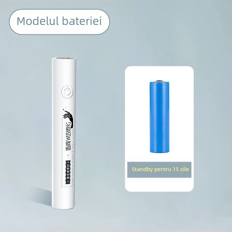 Lampă de unghii manuală pentru artă cu alimentare reîncărcabilă, afișaj digital inteligent, LED de înaltă putere, uscare rapidă în 10 secunde, lampă compactă de polimerizare