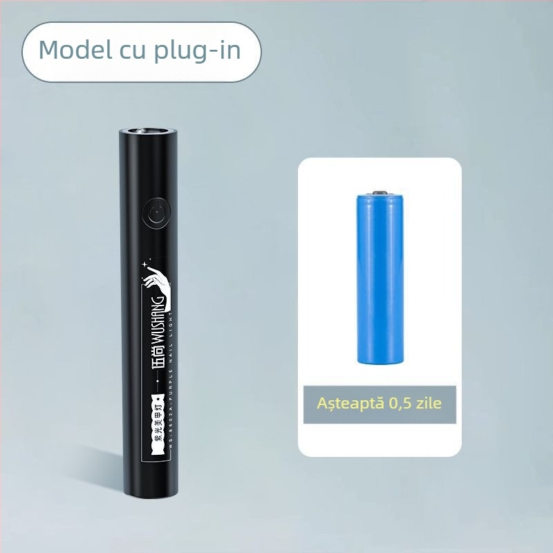 Lampă de unghii manuală pentru artă cu alimentare reîncărcabilă, afișaj digital inteligent, LED de înaltă putere, uscare rapidă în 10 secunde, lampă compactă de polimerizare
