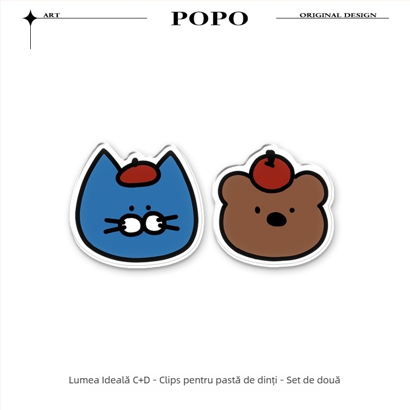 Clip de stocare pentru pastă de dinți și demachiant, montaj pe perete, fără găuri, Qingyue, potrivit pentru adolescenți