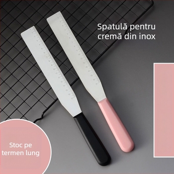One Heart Spatulă din oțel inoxidabil gradată, dreptunghiulară, pentru decorarea torturilor