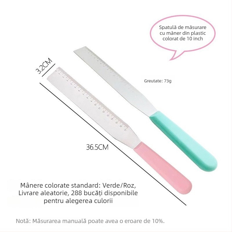 One Heart Spatulă din oțel inoxidabil gradată, dreptunghiulară, pentru decorarea torturilor