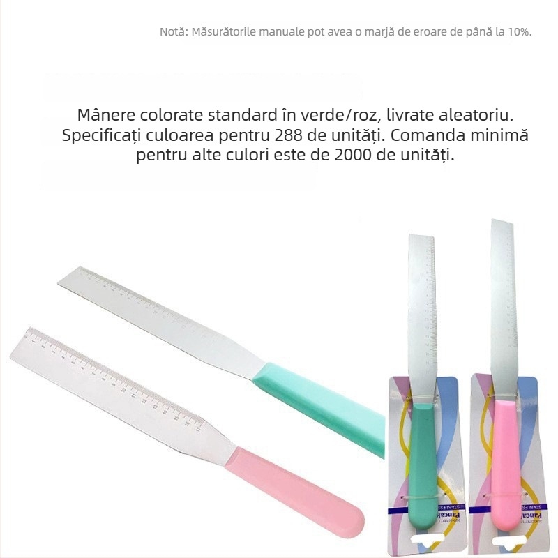 One Heart Spatulă din oțel inoxidabil gradată, dreptunghiulară, pentru decorarea torturilor