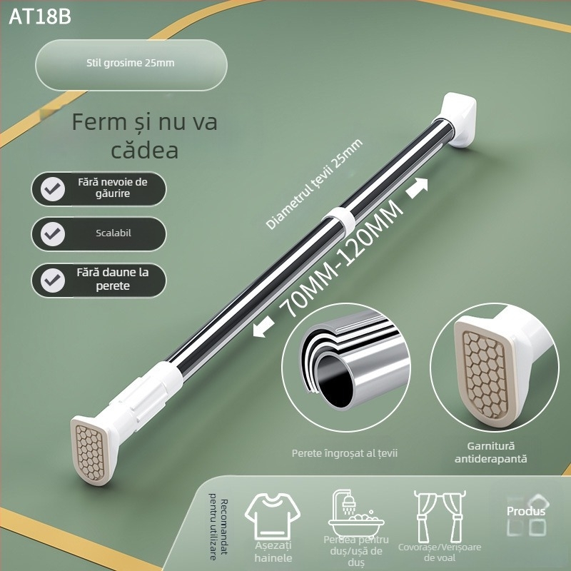 Raft telescopic pentru uscat haine, din oțel inoxidabil, fără găuri, reglabil pentru balcon, stil minimalist