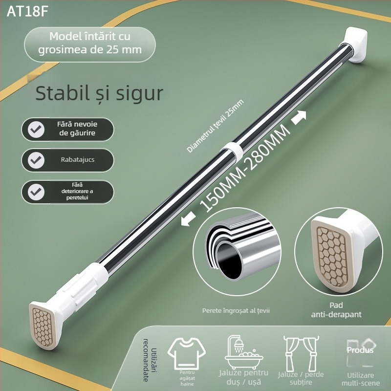Raft telescopic pentru uscat haine, din oțel inoxidabil, fără găuri, reglabil pentru balcon, stil minimalist