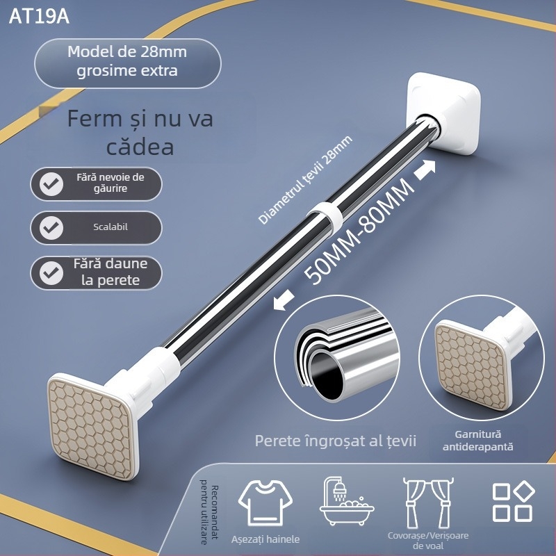Raft telescopic pentru uscat haine, din oțel inoxidabil, fără găuri, reglabil pentru balcon, stil minimalist