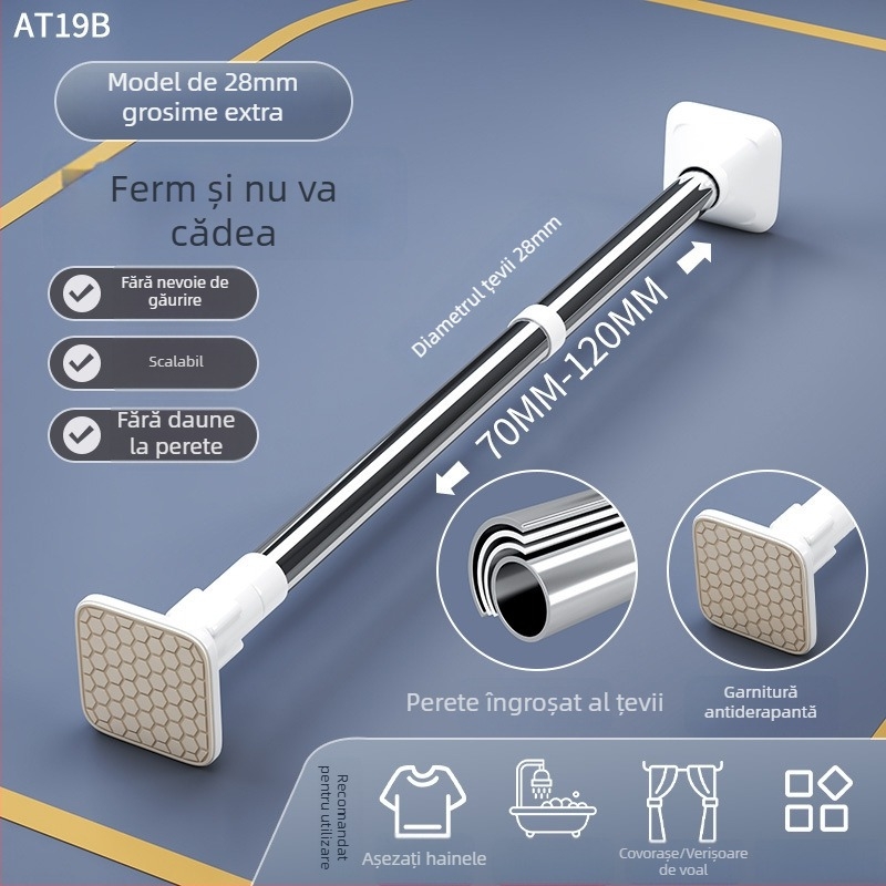 Raft telescopic pentru uscat haine, din oțel inoxidabil, fără găuri, reglabil pentru balcon, stil minimalist