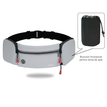 Borsetă talie sport pentru bărbați, din nylon antibacterian cu căptușeală PU, potrivită pentru alergare