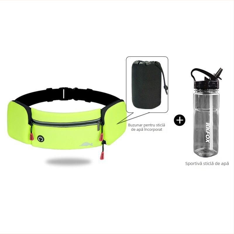 Borsetă talie sport pentru bărbați, din nylon antibacterian cu căptușeală PU, potrivită pentru alergare