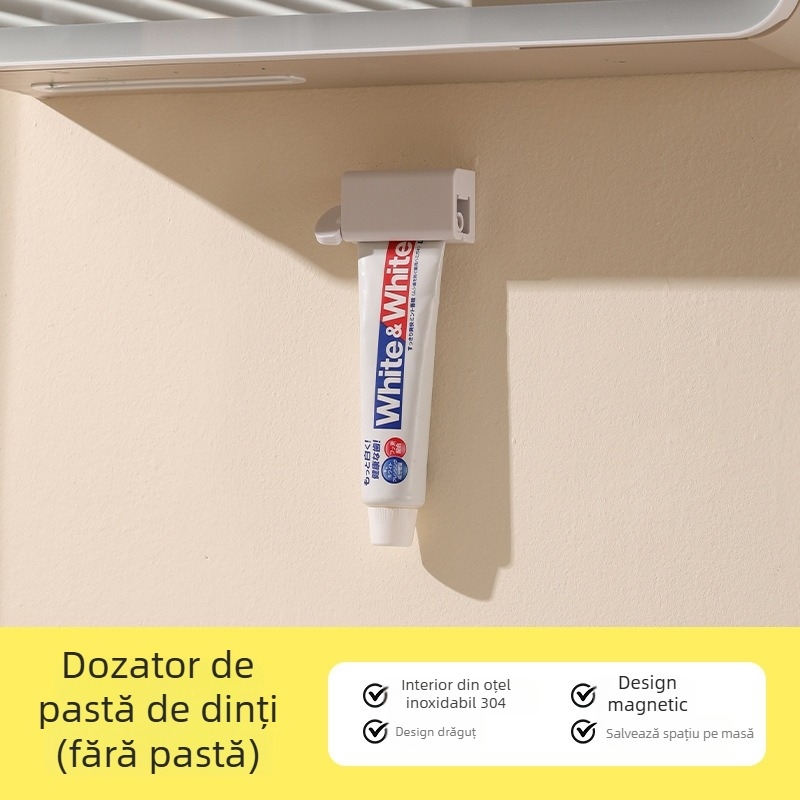 Căniță magnetică de clătire din oțel inoxidabil 304 cu dulap oglindă montat sub — organizator pentru periuțe și pastă de dinți