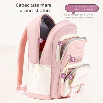 Set de trei ghiozdane pentru copii — ușoare, din material Oxford, respirabile, impermeabile, antibacteriene, durabile, cu bretele curbate și căptușeală din poliester, culoare solidă, brand Selina, Primăvara 2024, pentru elevi 5–6 clase