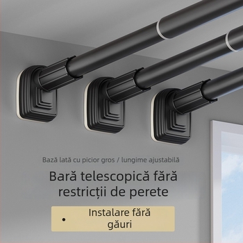 Kingsborough Bară telescopică pentru perdea de duș și uscător de haine — oțel inoxidabil + ABS, personalizabilă, detașabilă, stil lux ușor