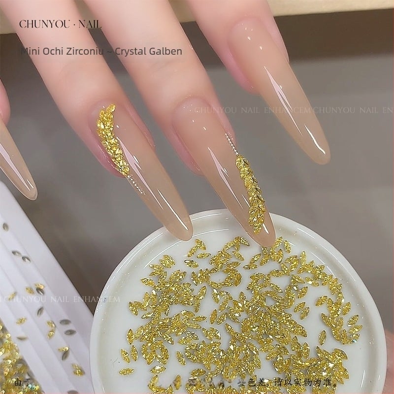 Decorațiuni pentru unghii din zirconiu: tăiere Marquise, model picătură de apă, mini zirconii multicolore