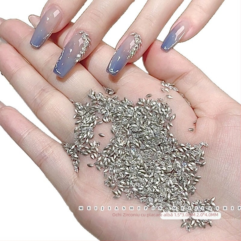 Decorațiuni pentru unghii din zirconiu: tăiere Marquise, model picătură de apă, mini zirconii multicolore