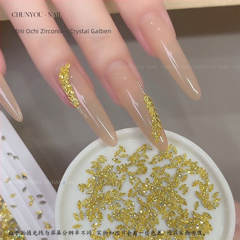 Decorațiuni pentru unghii din zirconiu: tăiere Marquise, model picătură de apă, mini zirconii multicolore