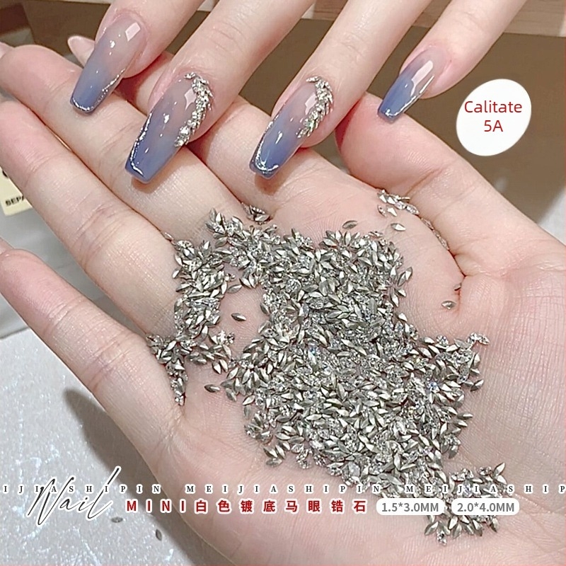 Decorațiuni pentru unghii din zirconiu: tăiere Marquise, model picătură de apă, mini zirconii multicolore