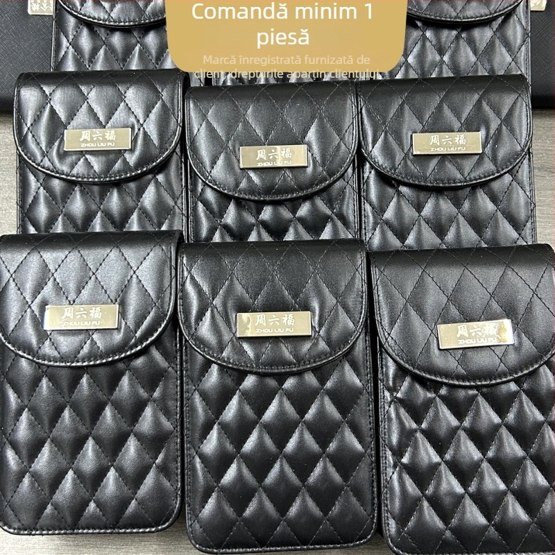 Geantă crossbody talie cu lanț, quiltată, material PU, fermoar, buzunar interior laminat