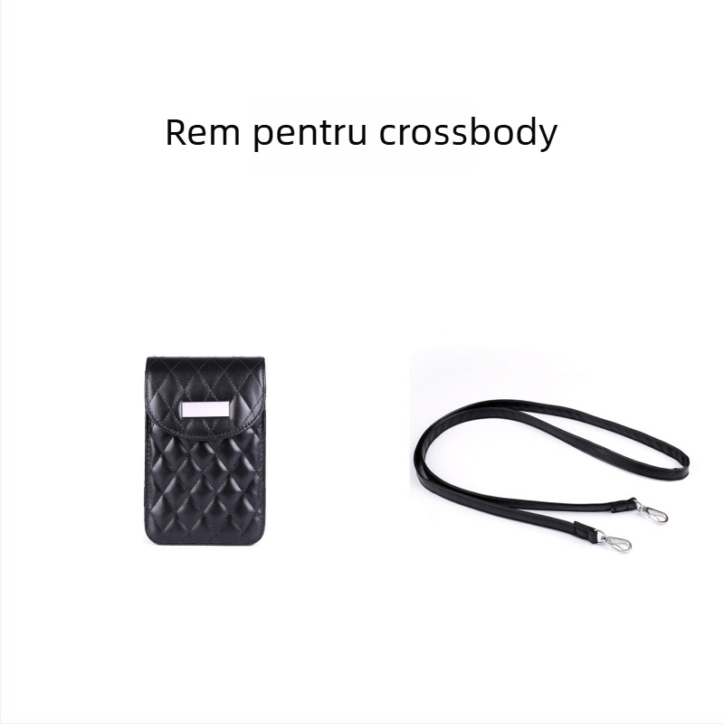 Geantă crossbody talie cu lanț, quiltată, material PU, fermoar, buzunar interior laminat