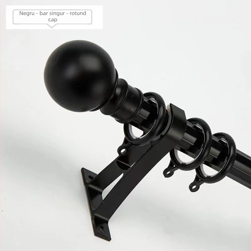 Suport pentru bara de perdea îngroșată Nordic-Roman | Material: aliaj de zinc | Stil modern minimalist | Compatibil cu bare simple sau duble | Montaj lateral superior