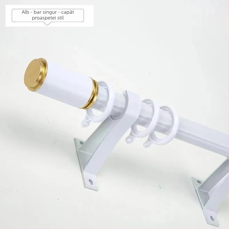 Suport pentru bara de perdea îngroșată Nordic-Roman | Material: aliaj de zinc | Stil modern minimalist | Compatibil cu bare simple sau duble | Montaj lateral superior