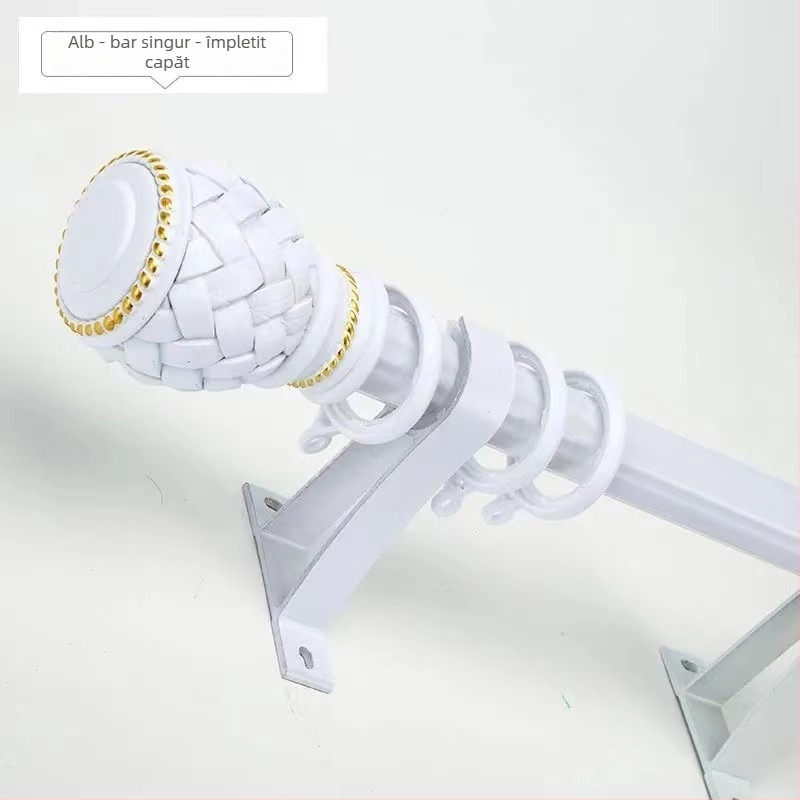 Suport pentru bara de perdea îngroșată Nordic-Roman | Material: aliaj de zinc | Stil modern minimalist | Compatibil cu bare simple sau duble | Montaj lateral superior