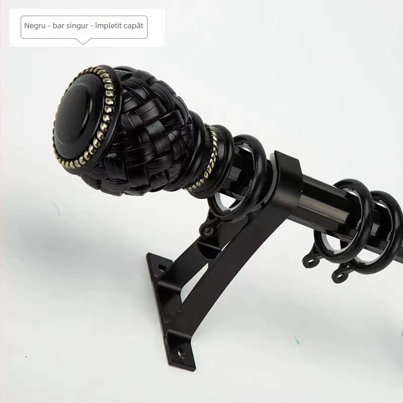 Suport pentru bara de perdea îngroșată Nordic-Roman | Material: aliaj de zinc | Stil modern minimalist | Compatibil cu bare simple sau duble | Montaj lateral superior