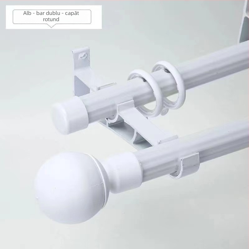 Suport pentru bara de perdea îngroșată Nordic-Roman | Material: aliaj de zinc | Stil modern minimalist | Compatibil cu bare simple sau duble | Montaj lateral superior