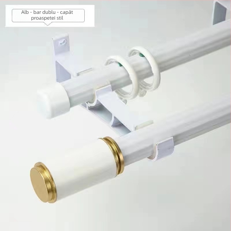 Suport pentru bara de perdea îngroșată Nordic-Roman | Material: aliaj de zinc | Stil modern minimalist | Compatibil cu bare simple sau duble | Montaj lateral superior