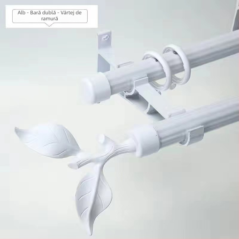Suport pentru bara de perdea îngroșată Nordic-Roman | Material: aliaj de zinc | Stil modern minimalist | Compatibil cu bare simple sau duble | Montaj lateral superior