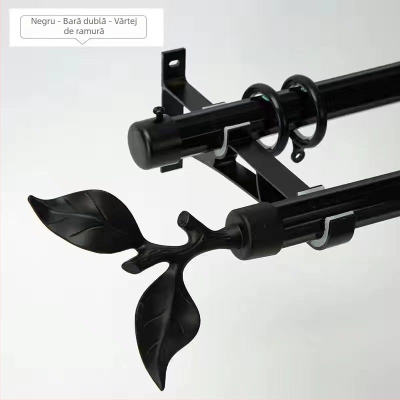 Suport pentru bara de perdea îngroșată Nordic-Roman | Material: aliaj de zinc | Stil modern minimalist | Compatibil cu bare simple sau duble | Montaj lateral superior