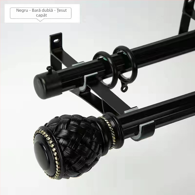 Suport pentru bara de perdea îngroșată Nordic-Roman | Material: aliaj de zinc | Stil modern minimalist | Compatibil cu bare simple sau duble | Montaj lateral superior