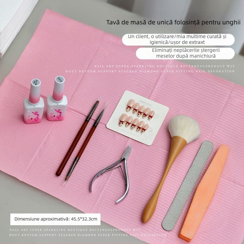 Covoraș de masă pentru manichiură, de unică folosință, din plastic, ambalaj de bază, 1 buc.