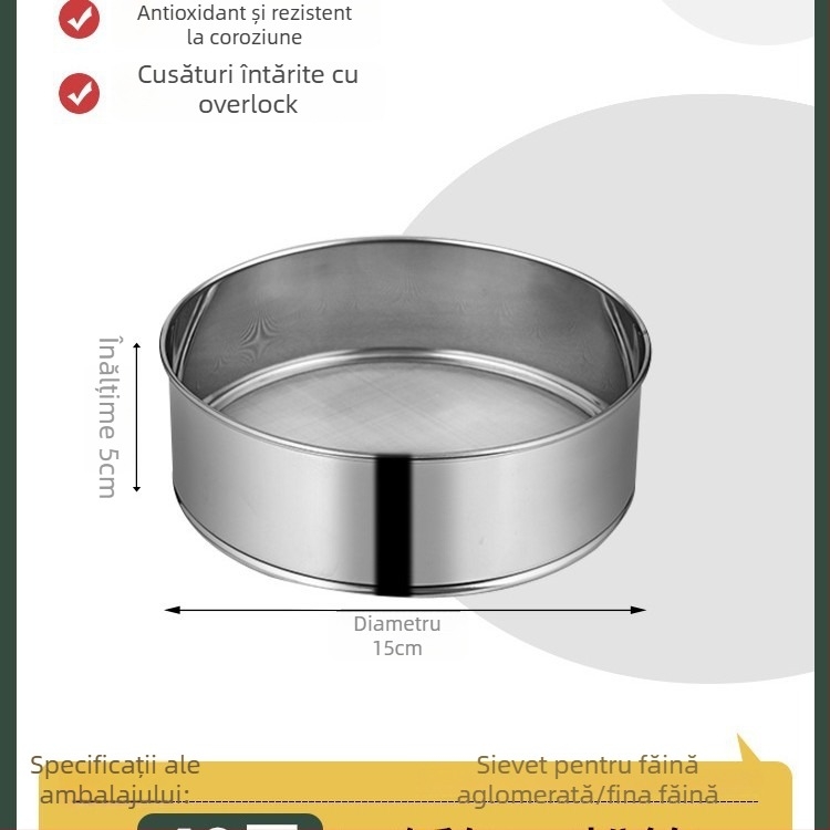Sită de făină din oțel inoxidabil 304, plasă ultrafină 40/60 pentru coacere