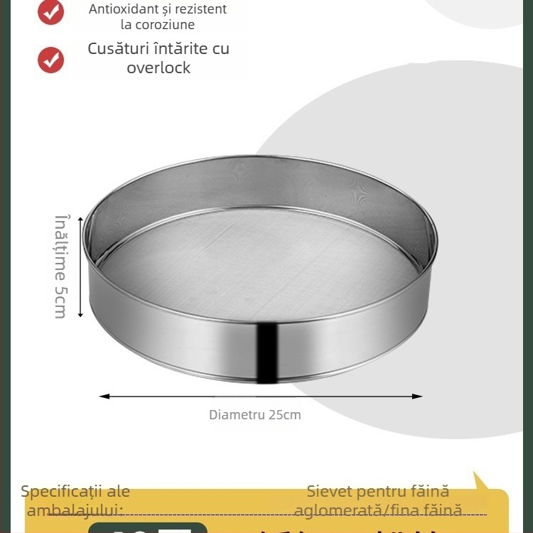 Sită de făină din oțel inoxidabil 304, plasă ultrafină 40/60 pentru coacere
