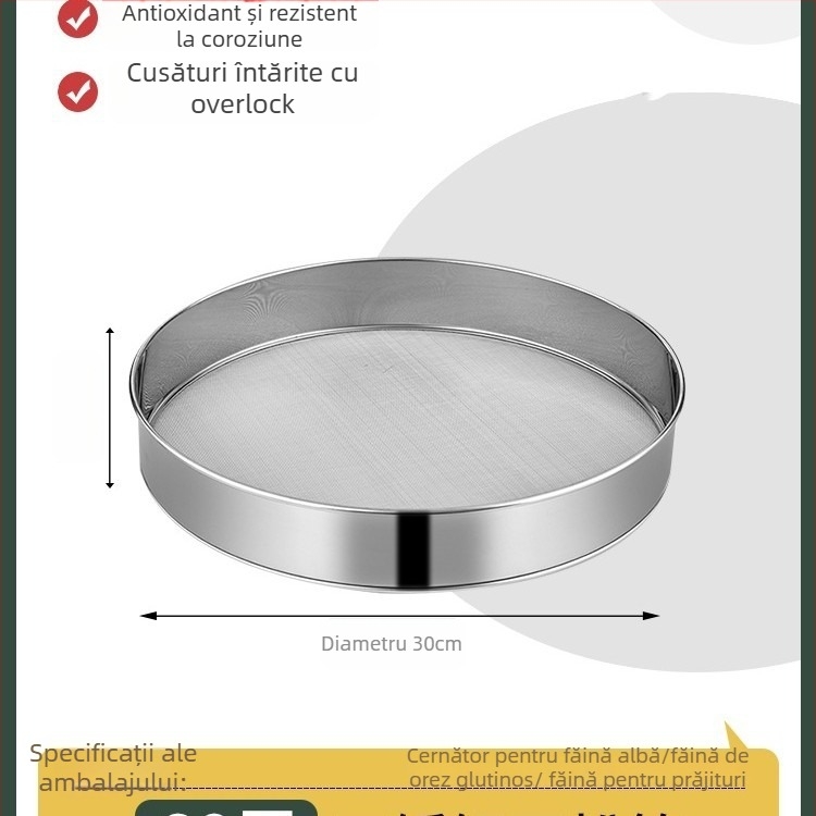 Sită de făină din oțel inoxidabil 304, plasă ultrafină 40/60 pentru coacere