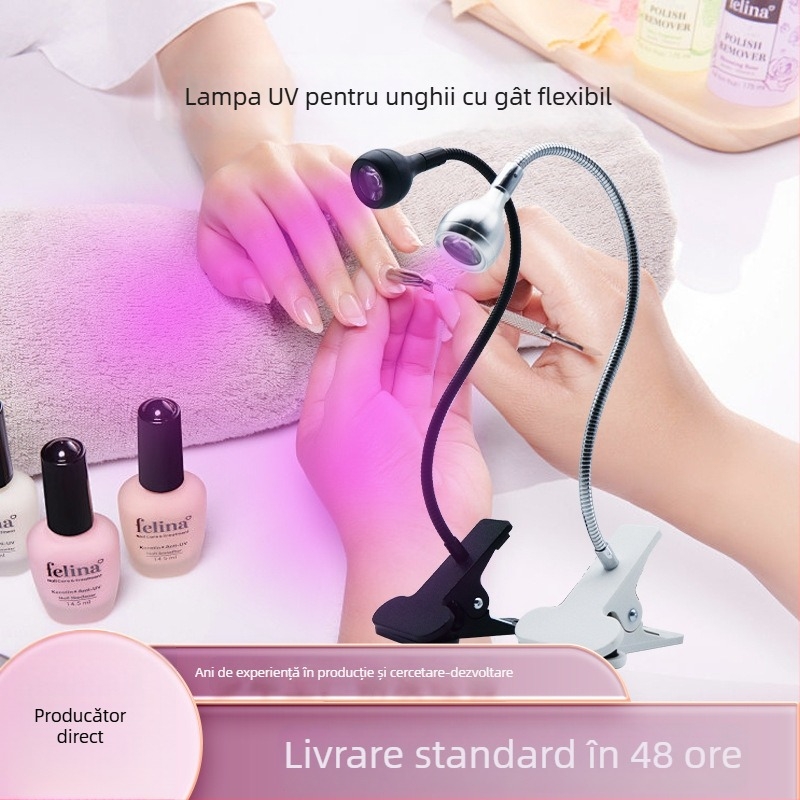 Lampă de manichiură cu braț flexibil USB UV curing LED pentru arta unghiilor