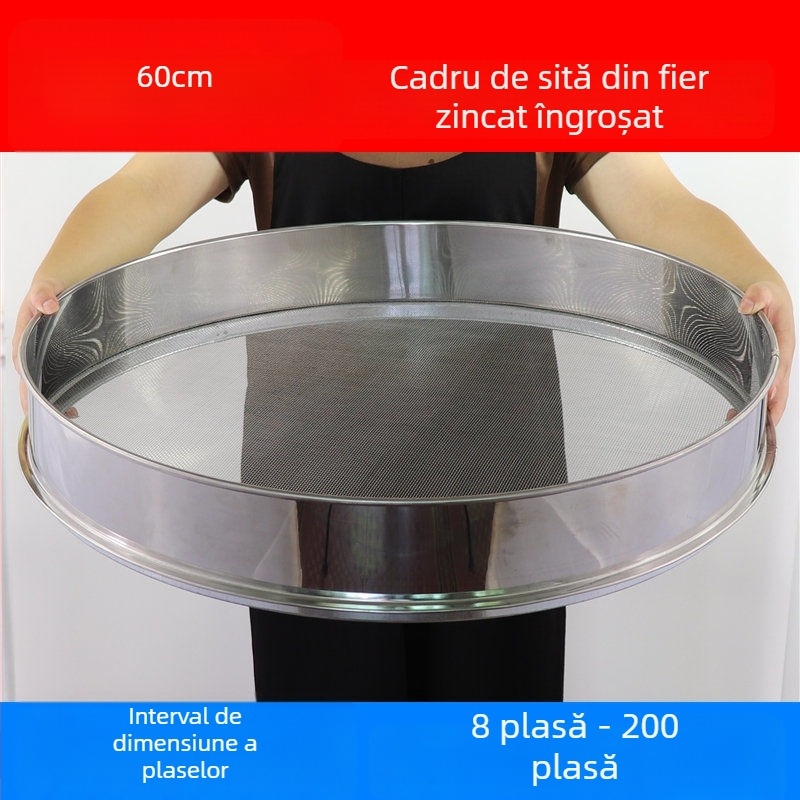 Sită de făină din oțel inoxidabil 304 cu plasă fină, pentru făină, orez, susan și lapte de soia