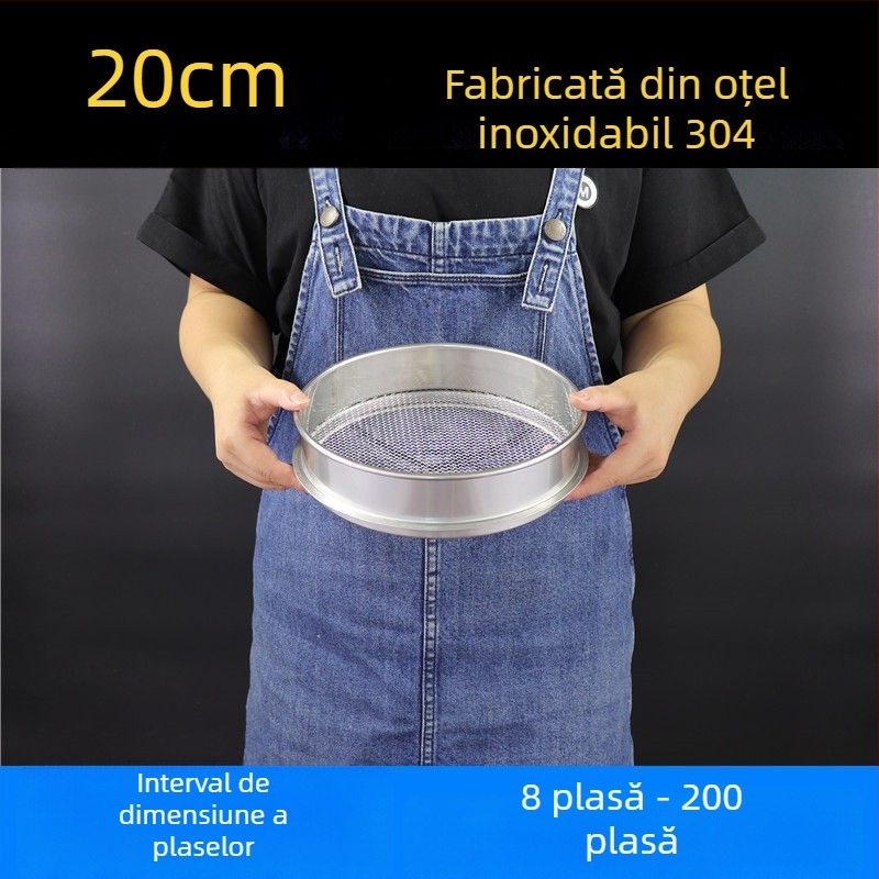 Sită de făină din oțel inoxidabil 304 cu plasă fină, pentru făină, orez, susan și lapte de soia