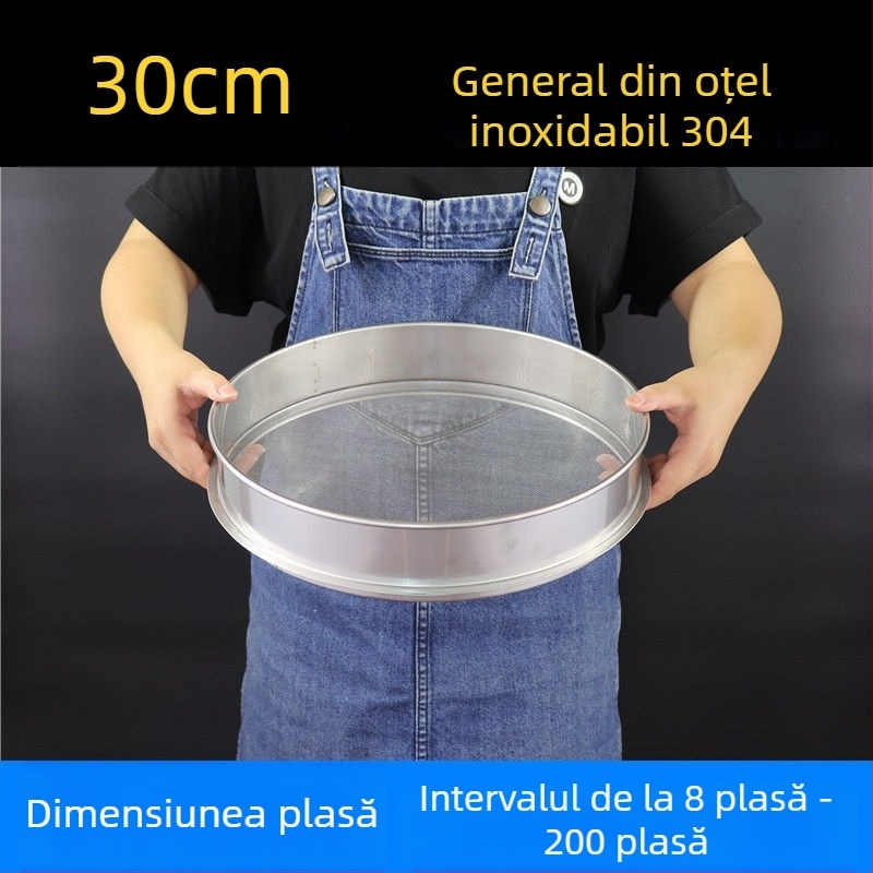 Sită de făină din oțel inoxidabil 304 cu plasă fină, pentru făină, orez, susan și lapte de soia
