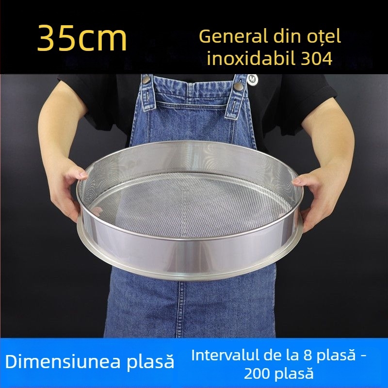 Sită de făină din oțel inoxidabil 304 cu plasă fină, pentru făină, orez, susan și lapte de soia
