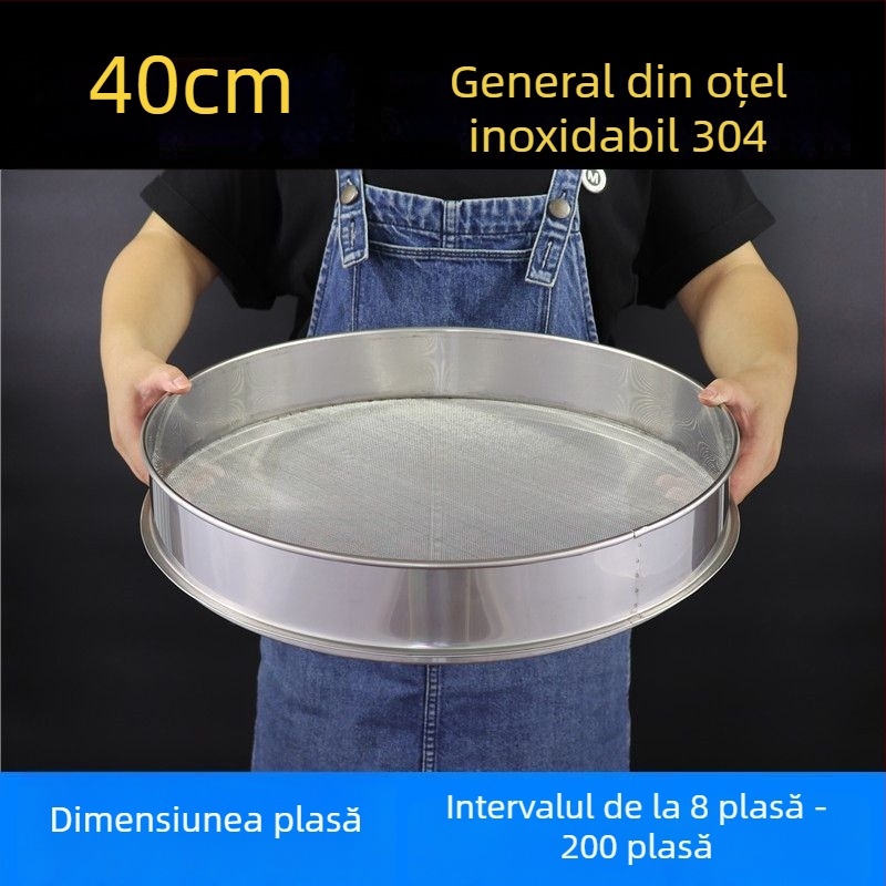 Sită de făină din oțel inoxidabil 304 cu plasă fină, pentru făină, orez, susan și lapte de soia