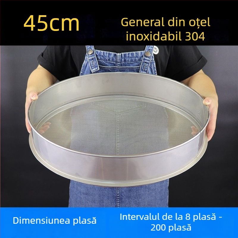 Sită de făină din oțel inoxidabil 304 cu plasă fină, pentru făină, orez, susan și lapte de soia